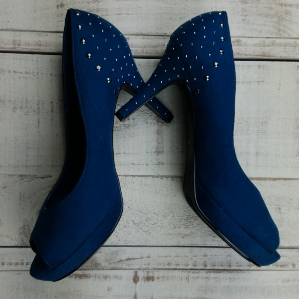 Impo teal peep toe heels